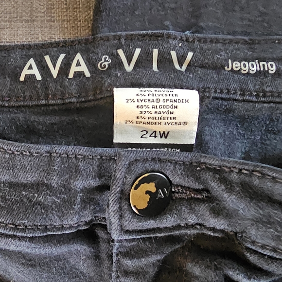 Ava & Viv Navy Denim Jeans - Size 24W - Picture 2 of 4